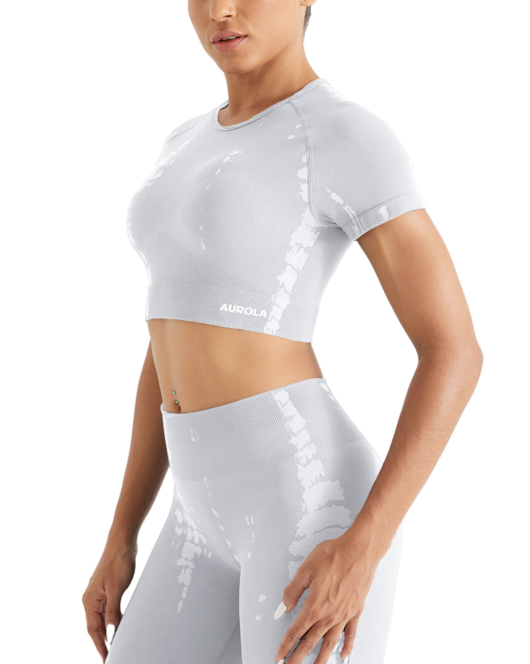 AUROLA Serpentine Seamless Short Sleeve Crop Top