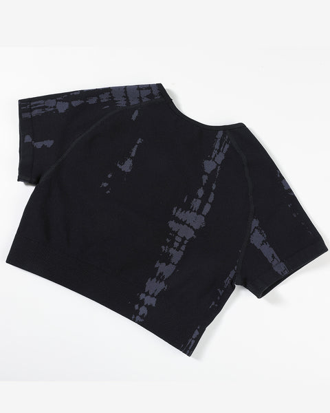 AUROLA Serpent Snake Long Sleeve Shirts For Women, Seamless Workout Crop Tops Crew Neck Cropped