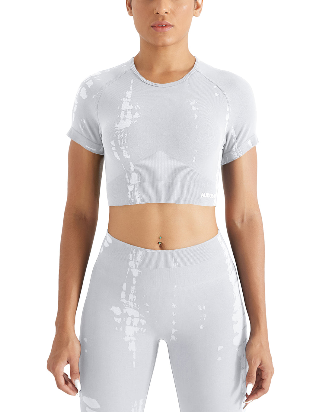AUROLA Serpentine Seamless Short Sleeve Crop Top