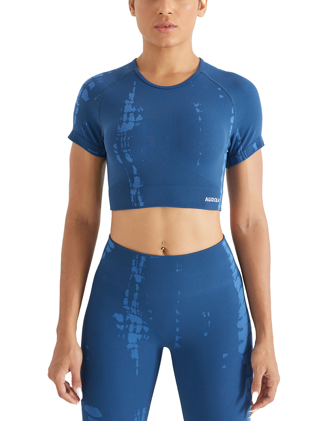 AUROLA Serpentine Seamless Short Sleeve Crop Top