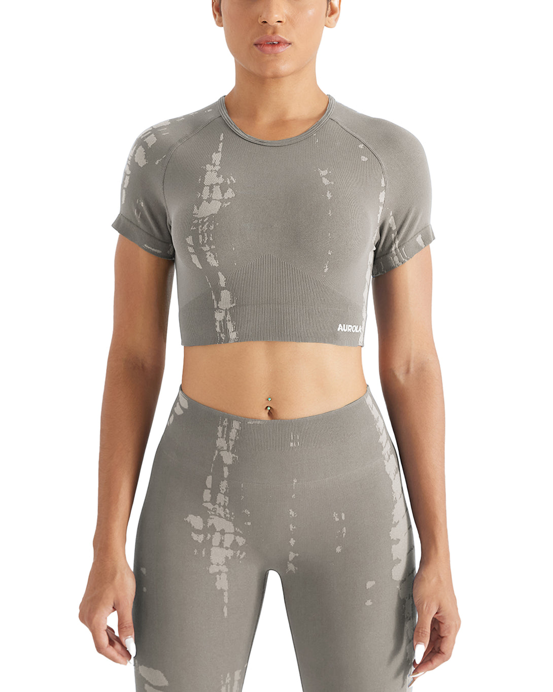 AUROLA Serpentine Seamless Short Sleeve Crop Top