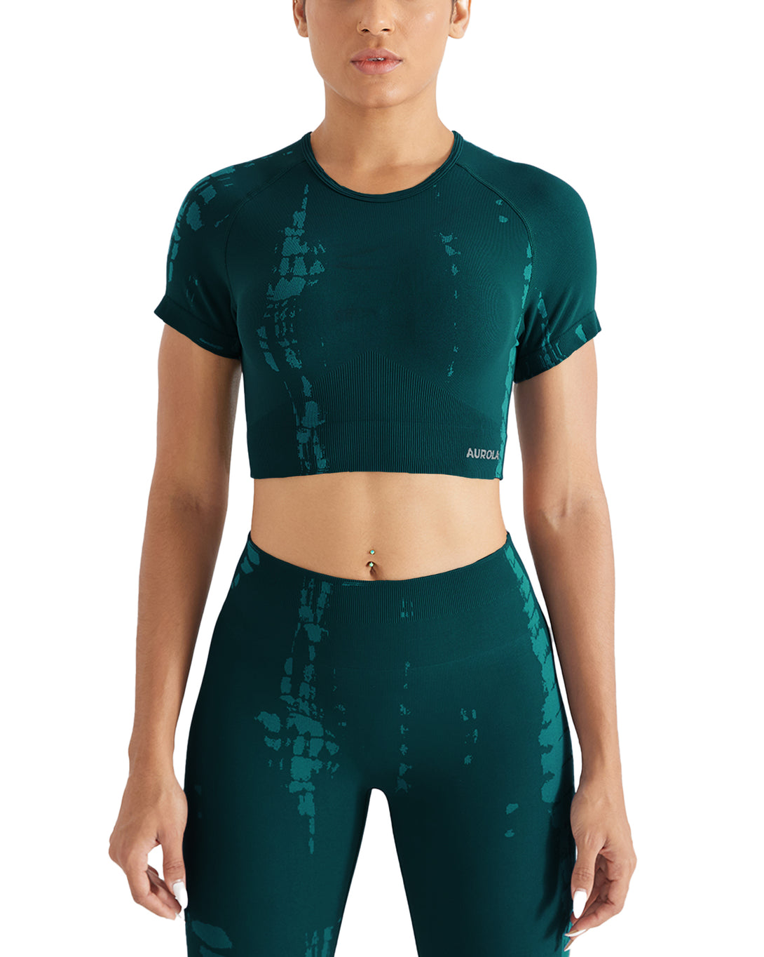 AUROLA Serpentine Seamless Short Sleeve Crop Top