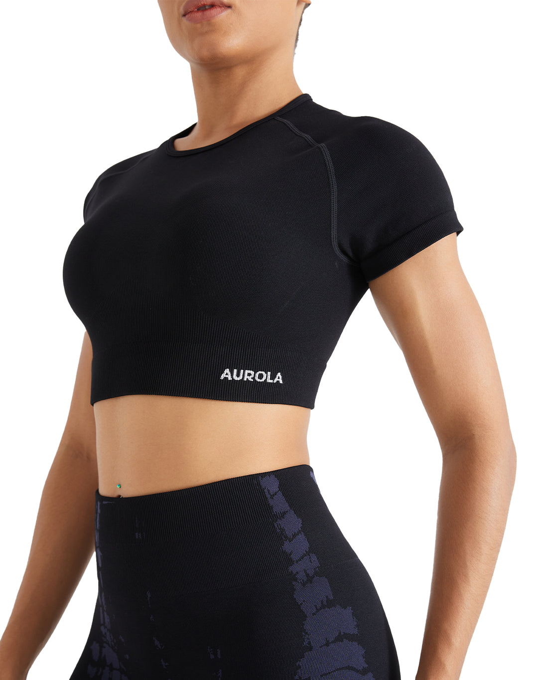 AUROLA Serpentine Seamless Short Sleeve Crop Top