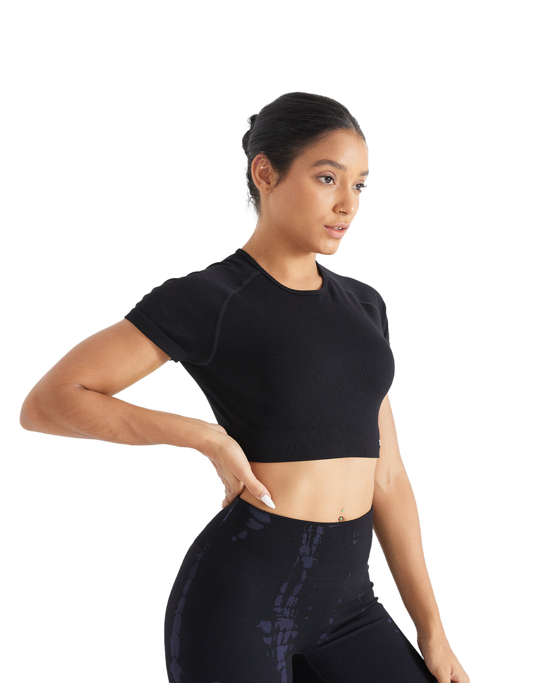 AUROLA Serpentine Seamless Short Sleeve Crop Top