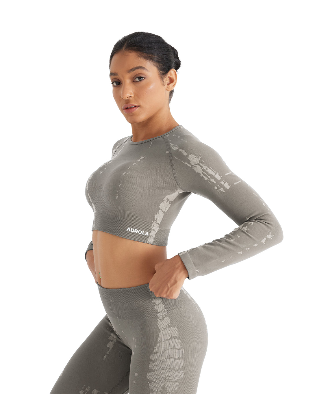 AUROLA Serpentine Seamless Short Sleeve Crop Top