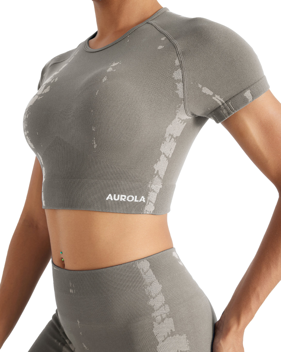 AUROLA Serpentine Seamless Short Sleeve Crop Top