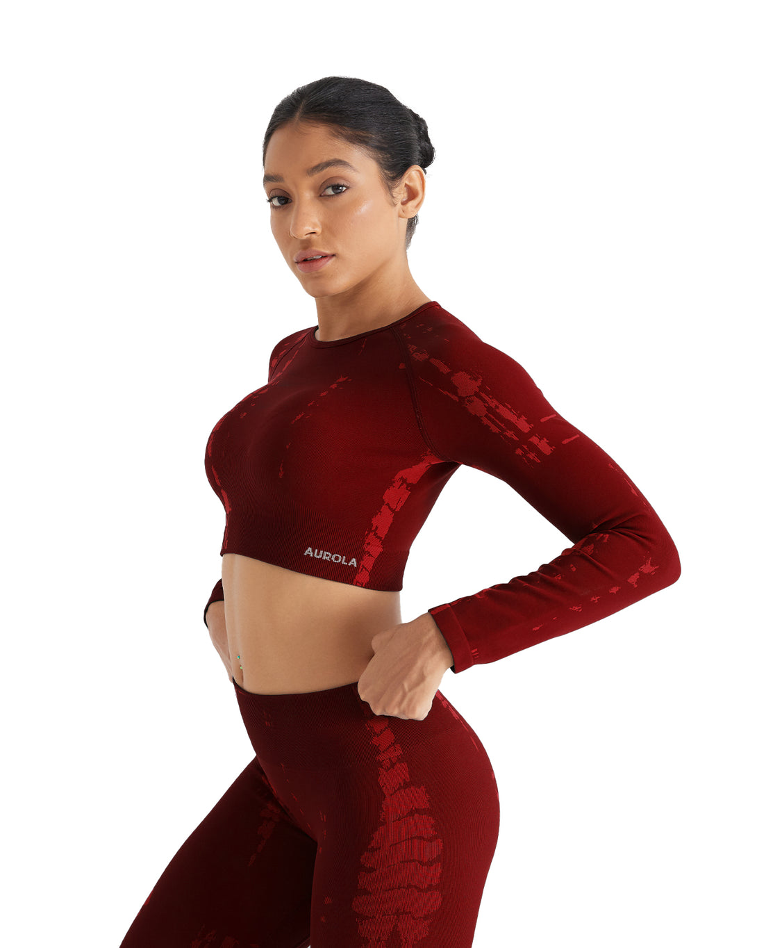 AUROLA Serpentine Seamless Short Sleeve Crop Top