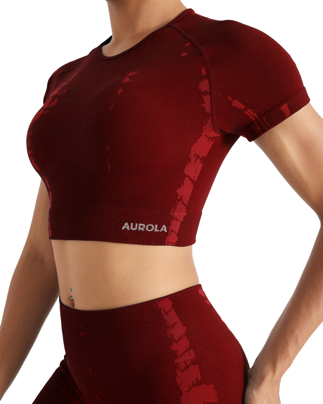 AUROLA Serpentine Seamless Short Sleeve Crop Top