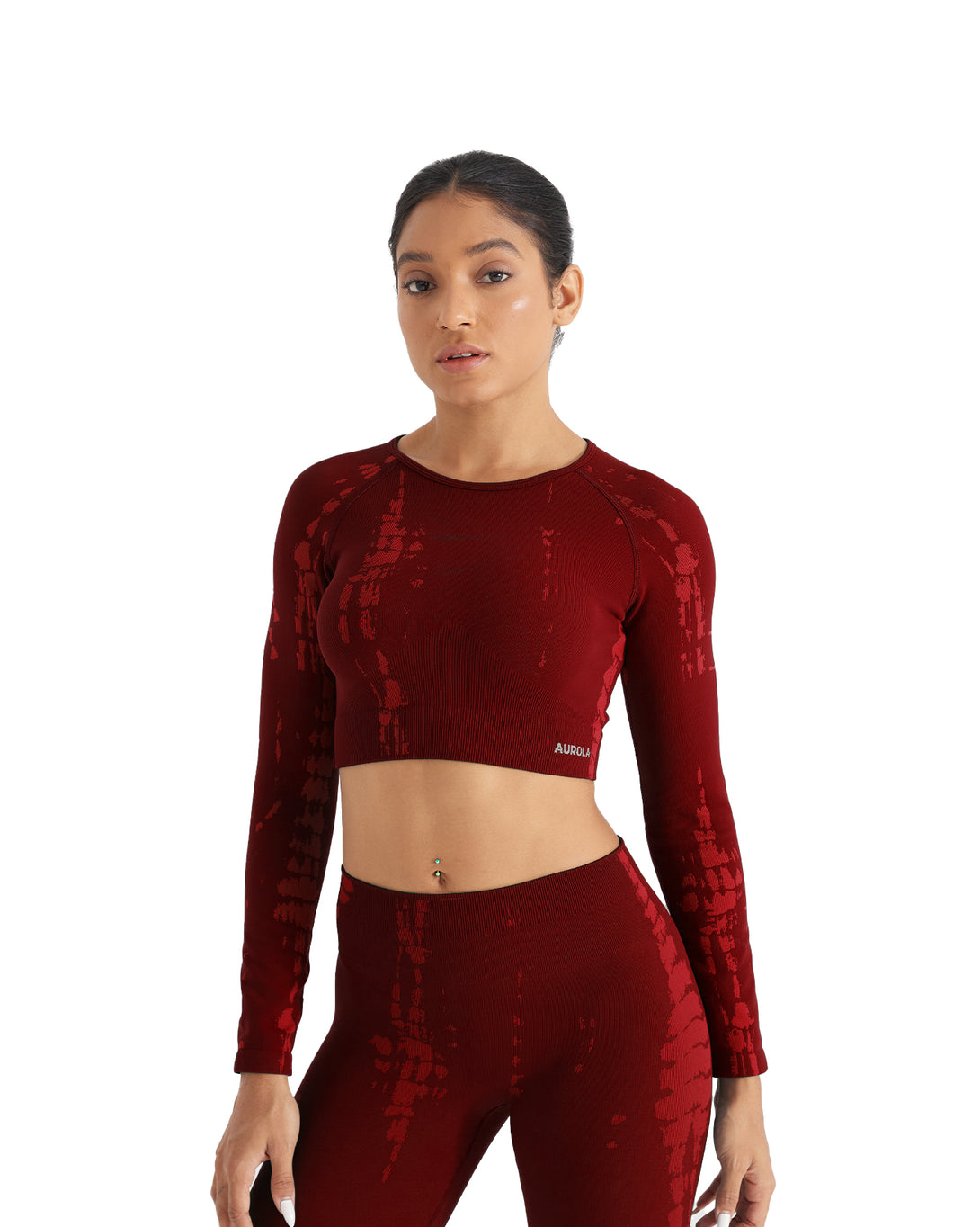 AUROLA Serpentine Seamless Short Sleeve Crop Top