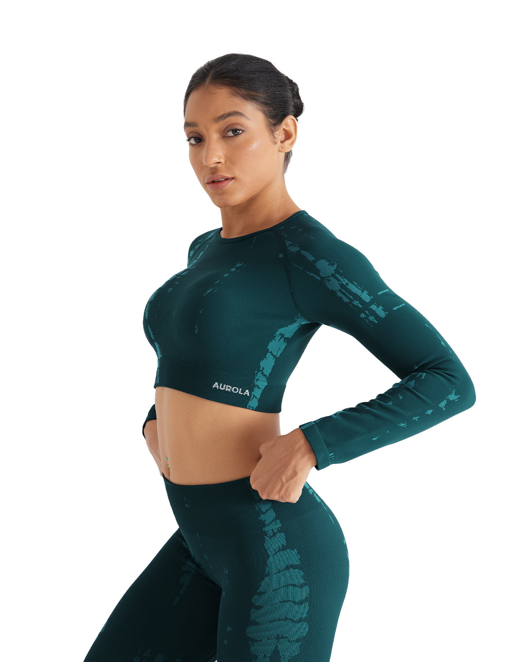 AUROLA Serpentine Seamless Short Sleeve Crop Top