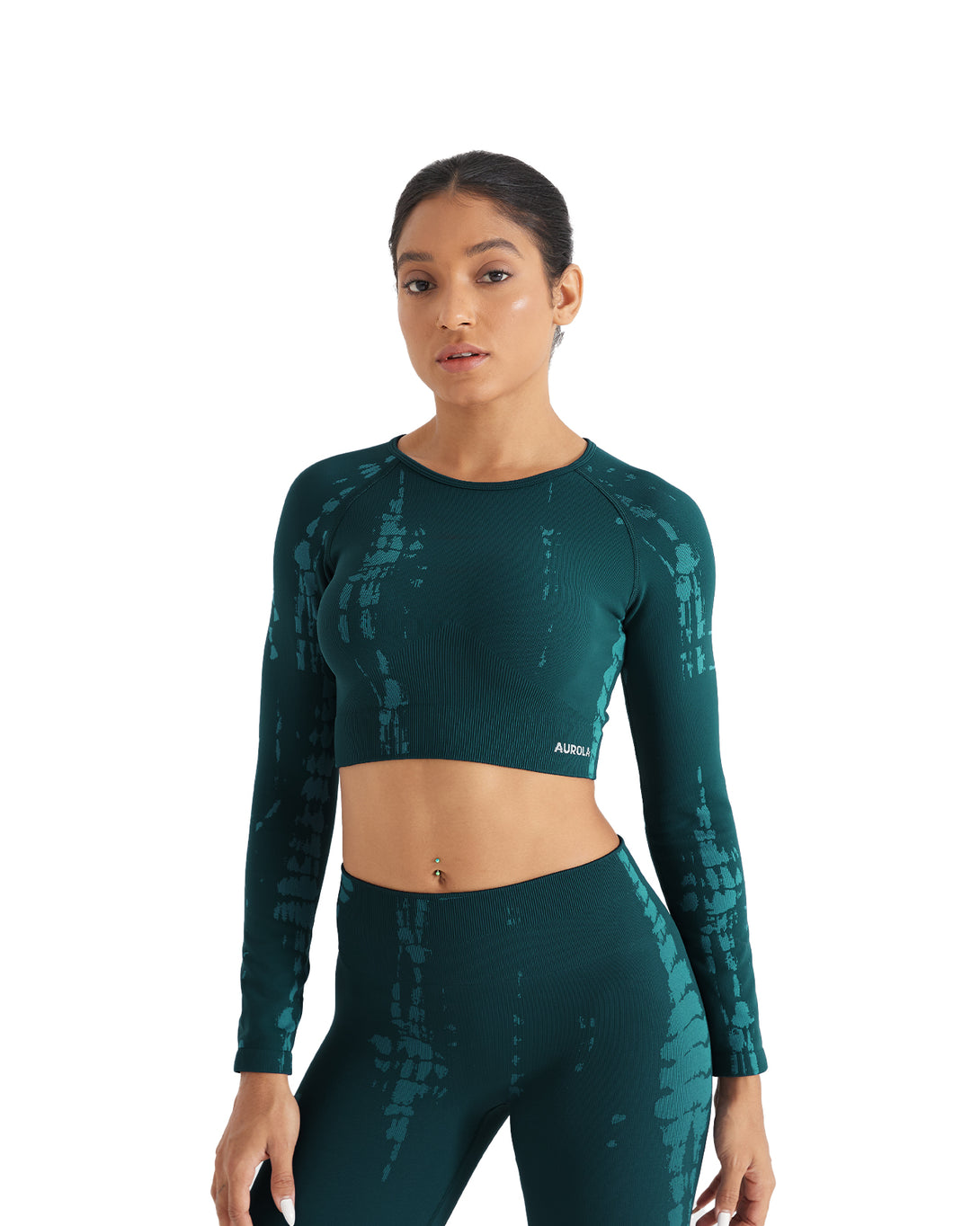 AUROLA Serpentine Seamless Short Sleeve Crop Top