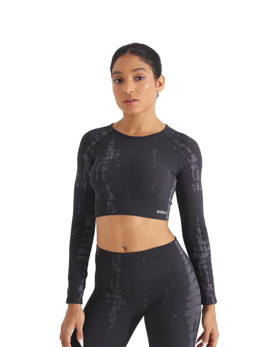 AUROLA Serpentine Seamless Short Sleeve Crop Top