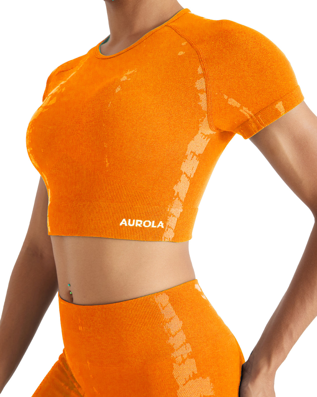 AUROLA Serpentine Seamless Short Sleeve Crop Top