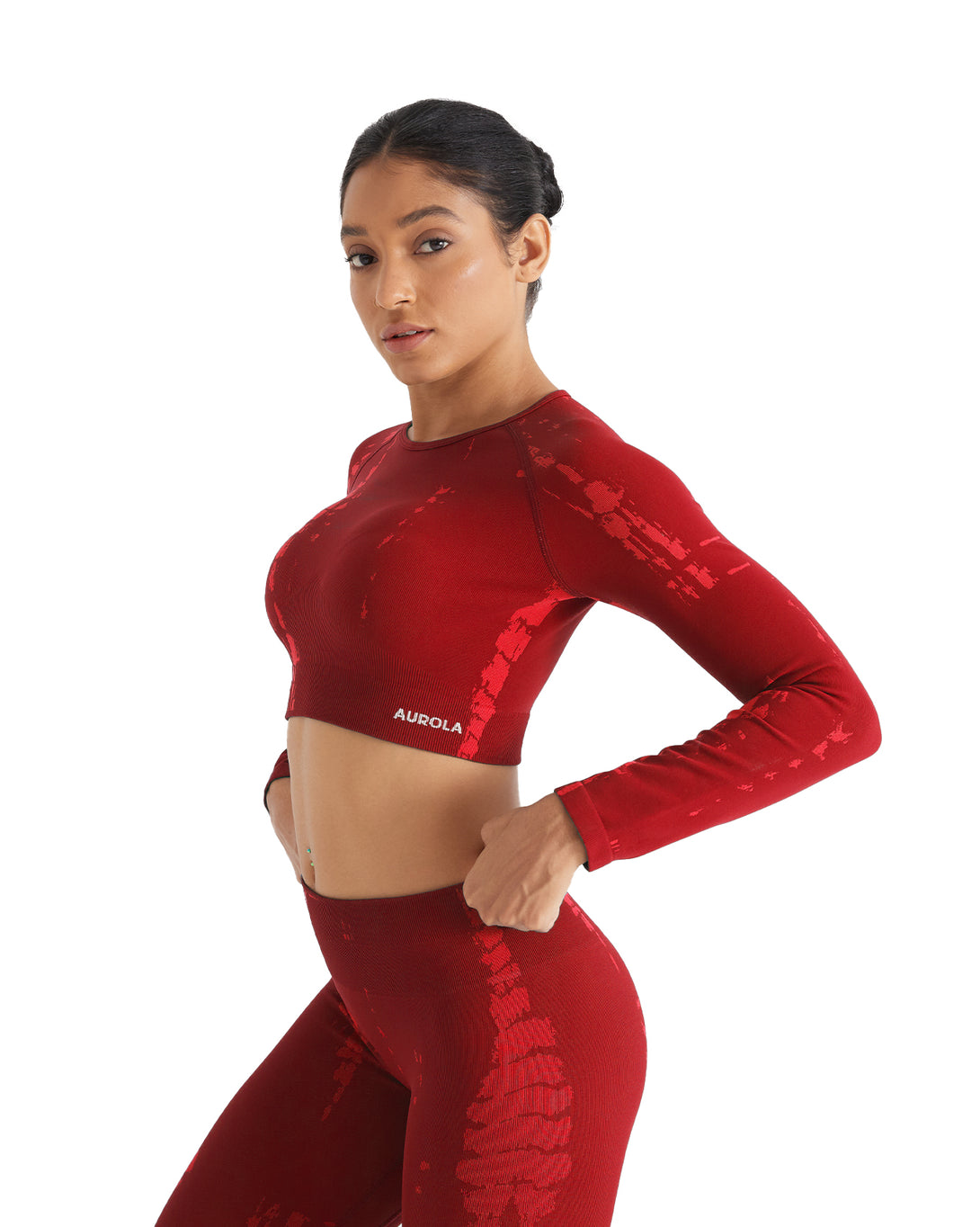 AUROLA Serpentine Seamless Short Sleeve Crop Top