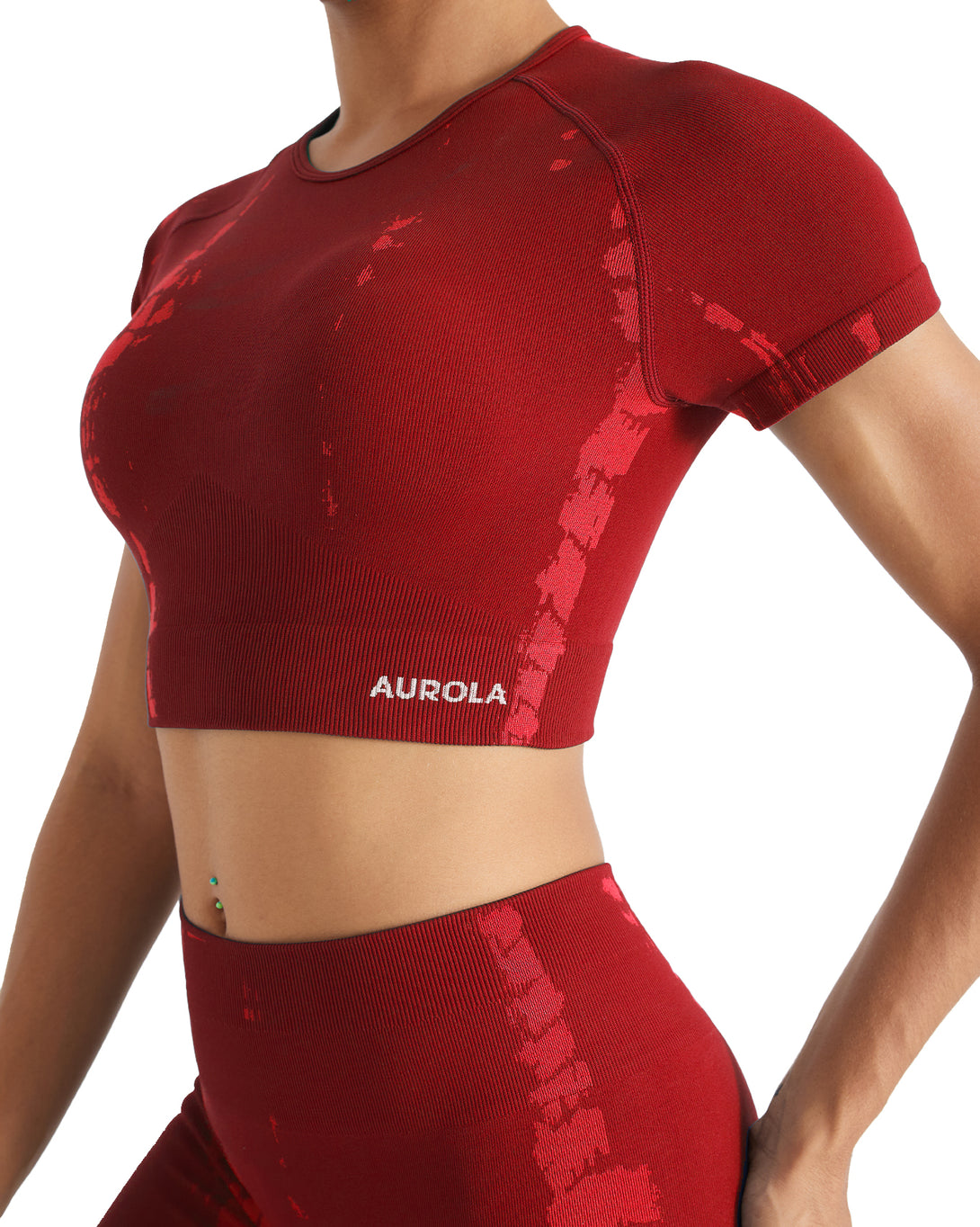 AUROLA Serpentine Seamless Short Sleeve Crop Top