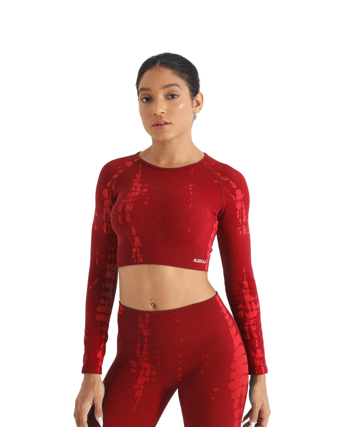 AUROLA Serpentine Seamless Short Sleeve Crop Top