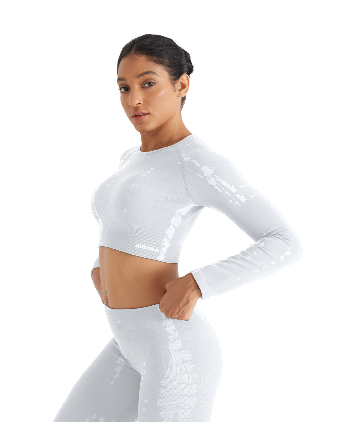 AUROLA Serpentine Seamless Short Sleeve Crop Top