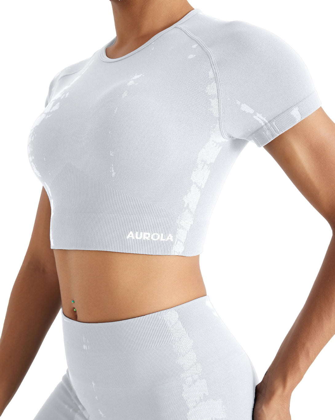 AUROLA Serpentine Seamless Short Sleeve Crop Top