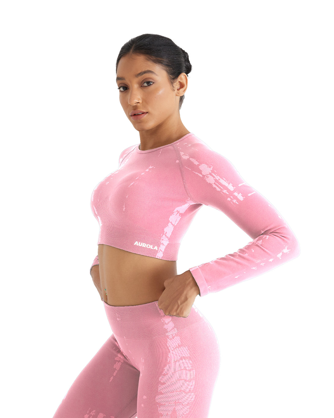 AUROLA Serpentine Seamless Short Sleeve Crop Top