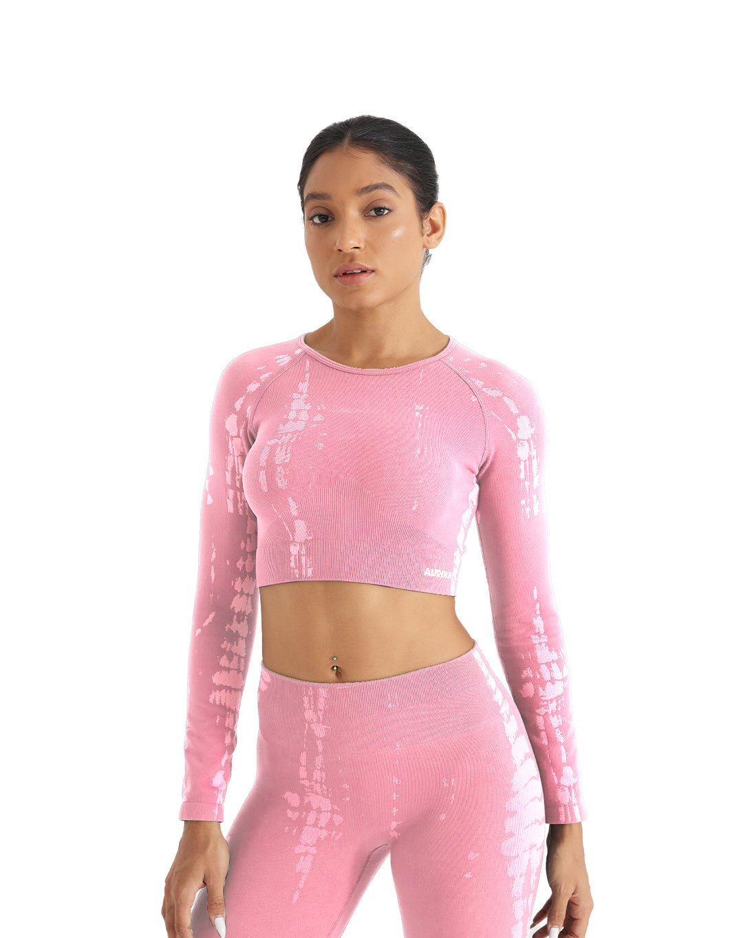 AUROLA Serpentine Seamless Short Sleeve Crop Top