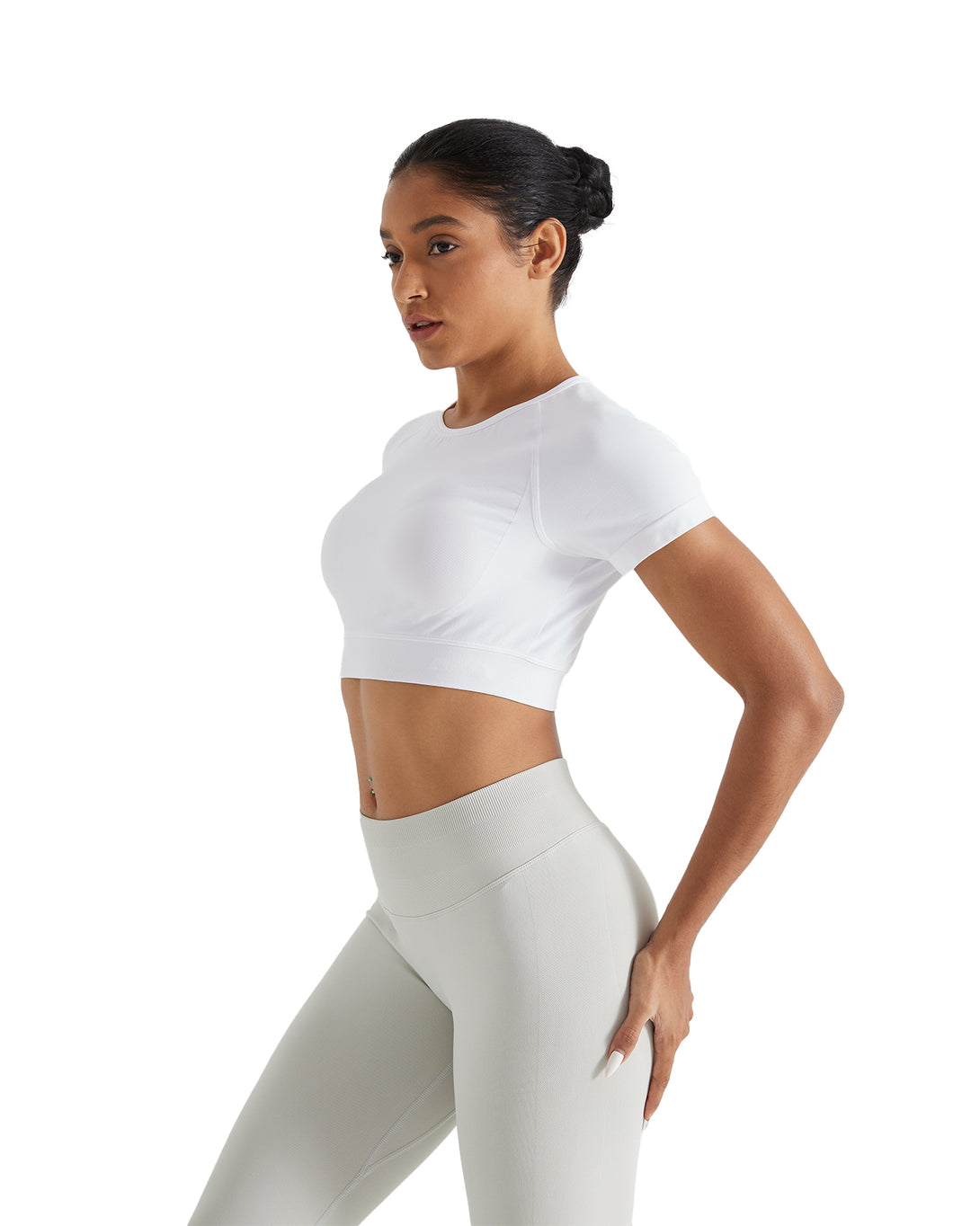 AUROLA Serpentine Seamless Short Sleeve Crop Top
