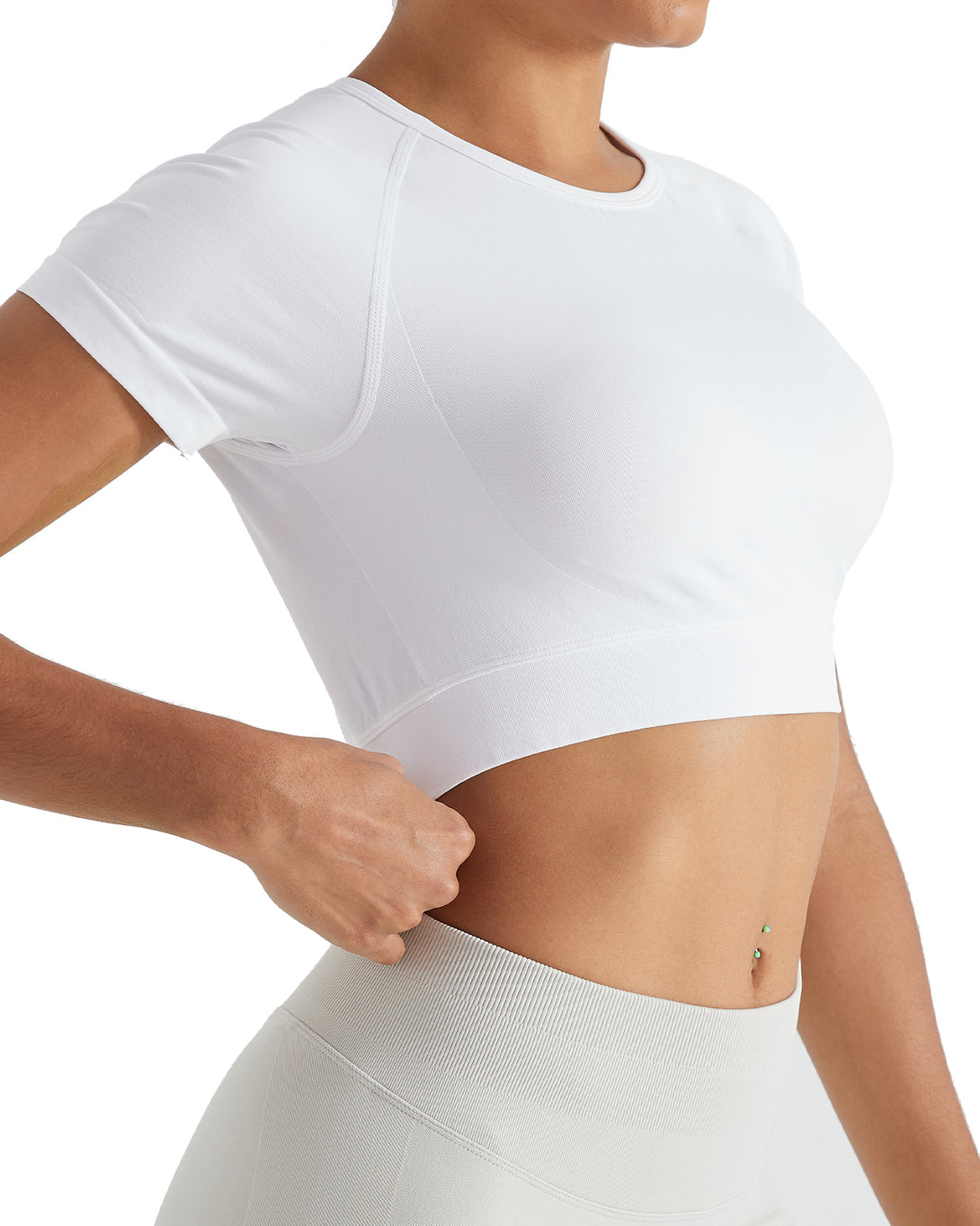 AUROLA Serpentine Seamless Short Sleeve Crop Top