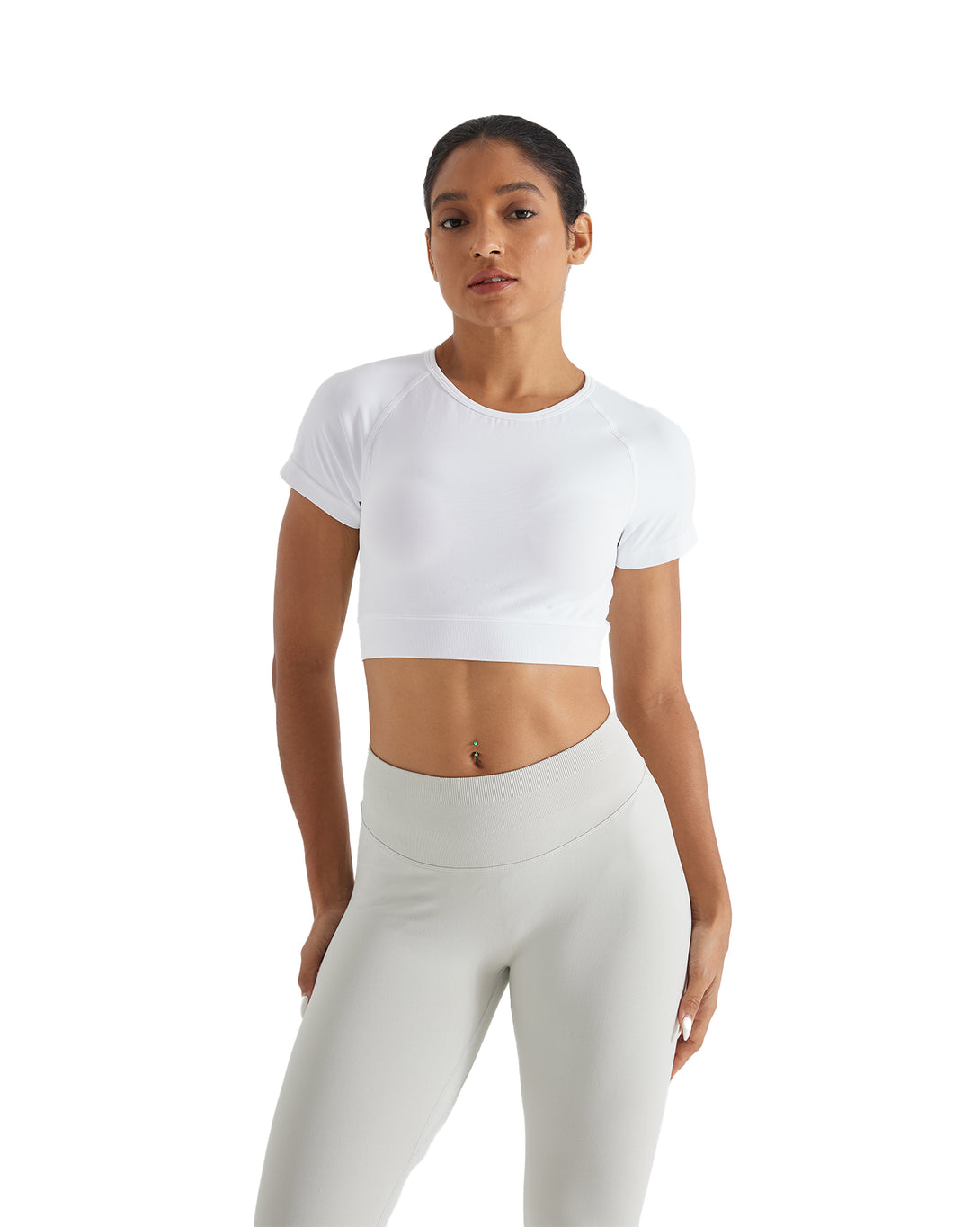 AUROLA Serpentine Seamless Short Sleeve Crop Top