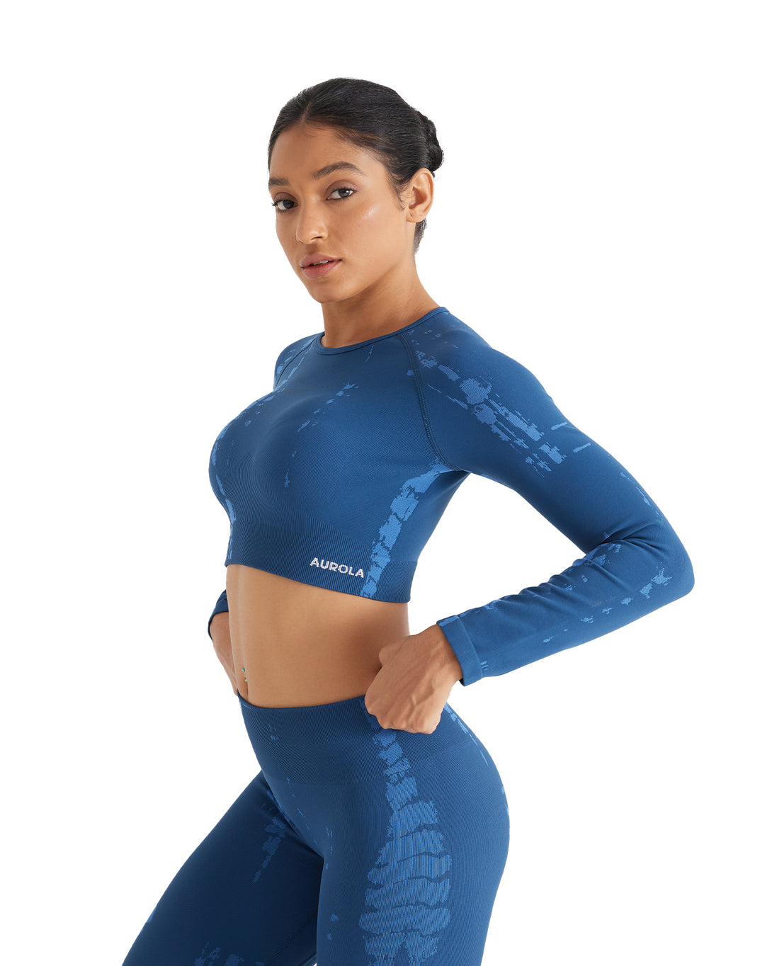 AUROLA Serpentine Seamless Short Sleeve Crop Top