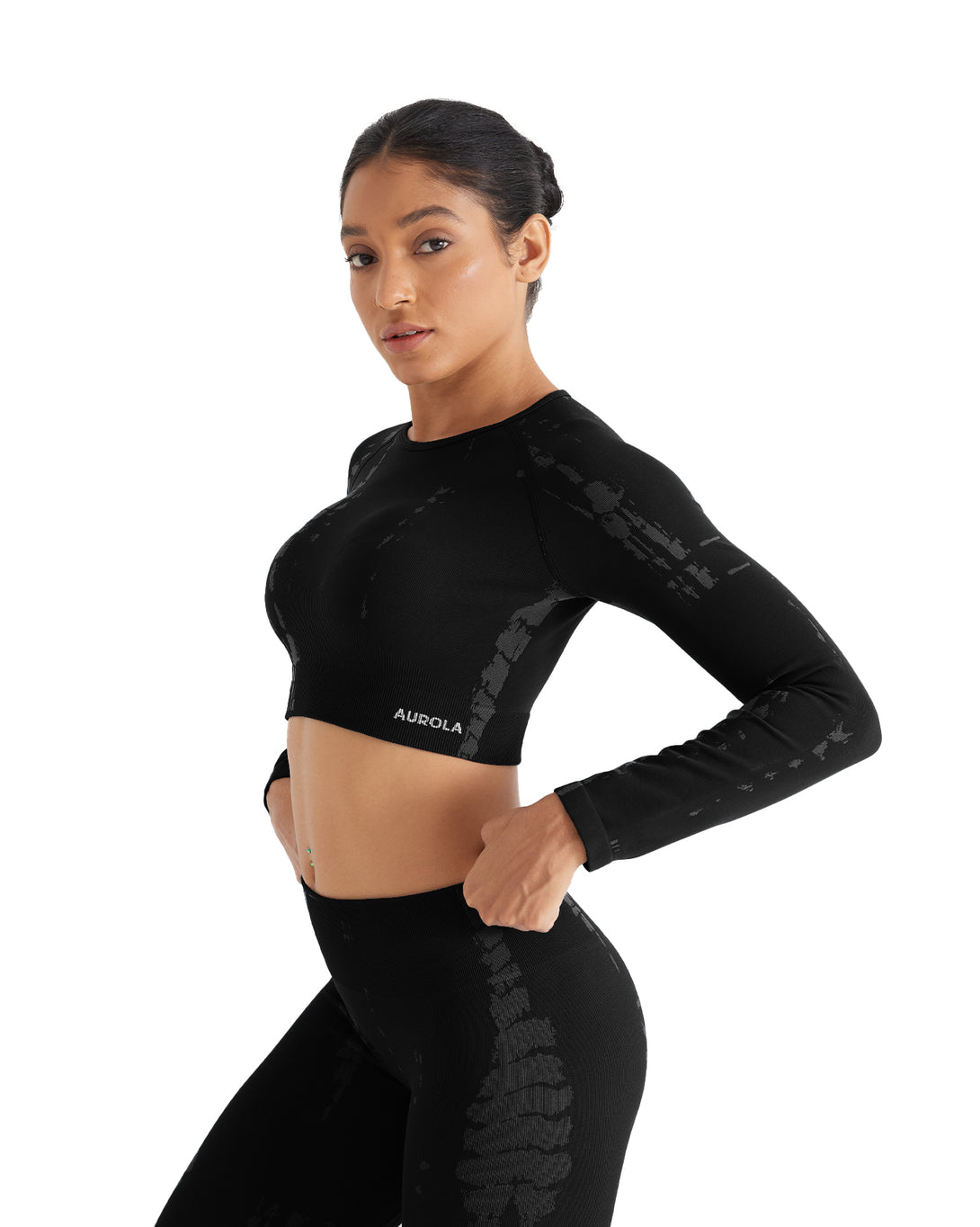 AUROLA Serpentine Seamless Short Sleeve Crop Top