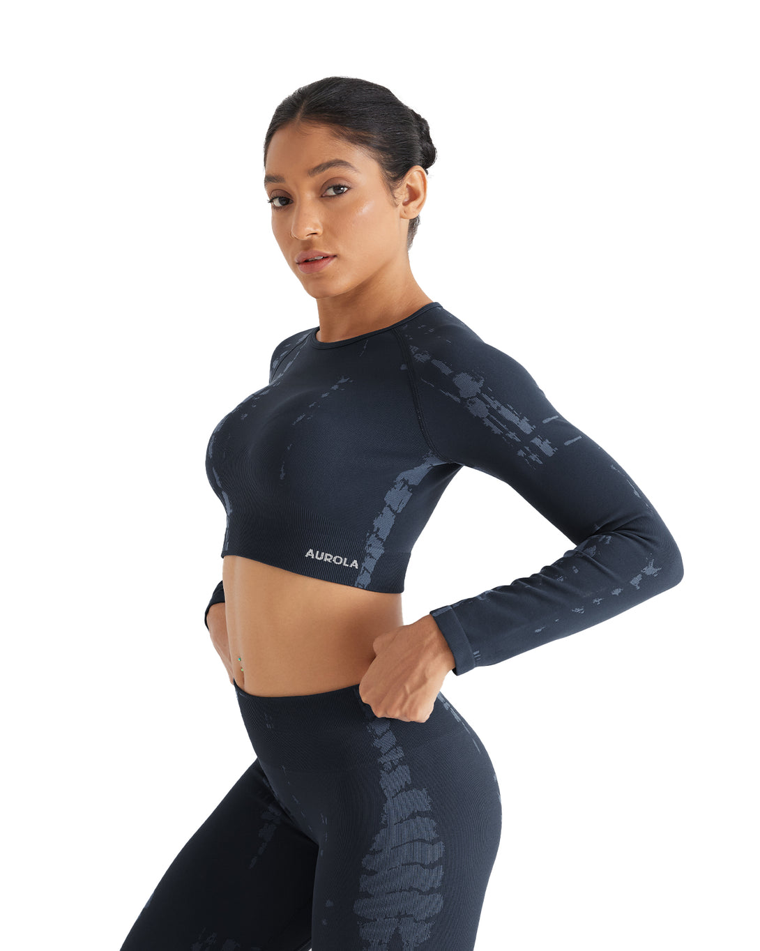 AUROLA Serpentine Seamless Short Sleeve Crop Top