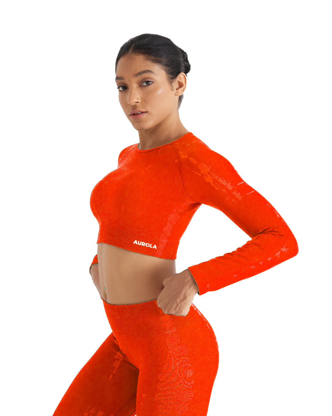 AUROLA Serpentine Seamless Short Sleeve Crop Top