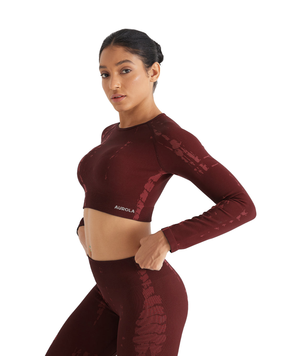 AUROLA Serpentine Seamless Short Sleeve Crop Top