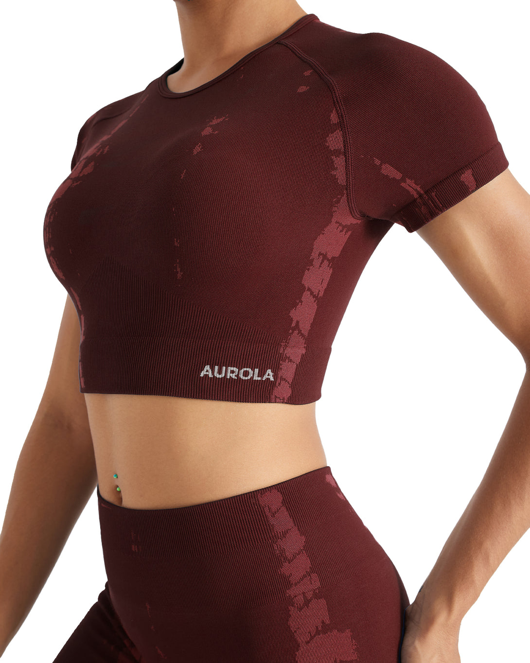 AUROLA Serpentine Seamless Short Sleeve Crop Top