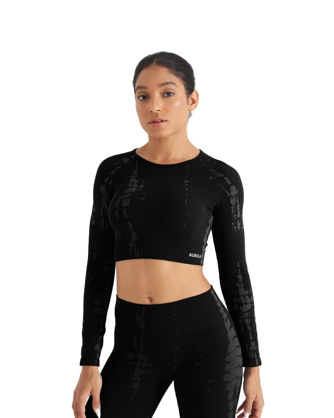 AUROLA Serpentine Seamless Short Sleeve Crop Top