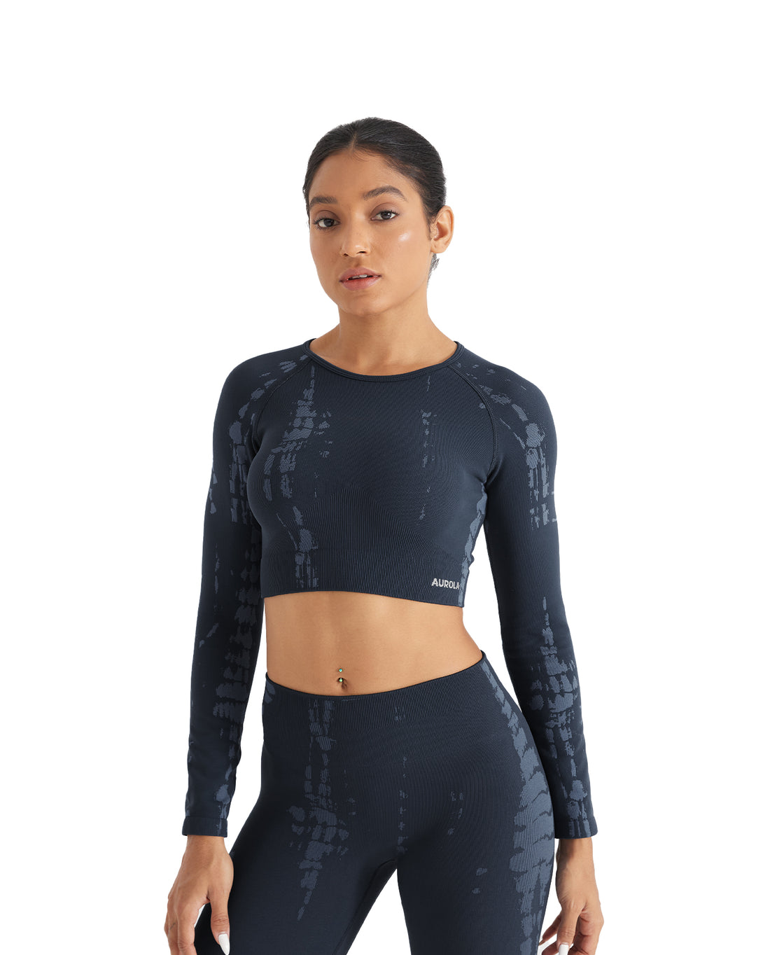 AUROLA Serpentine Seamless Short Sleeve Crop Top