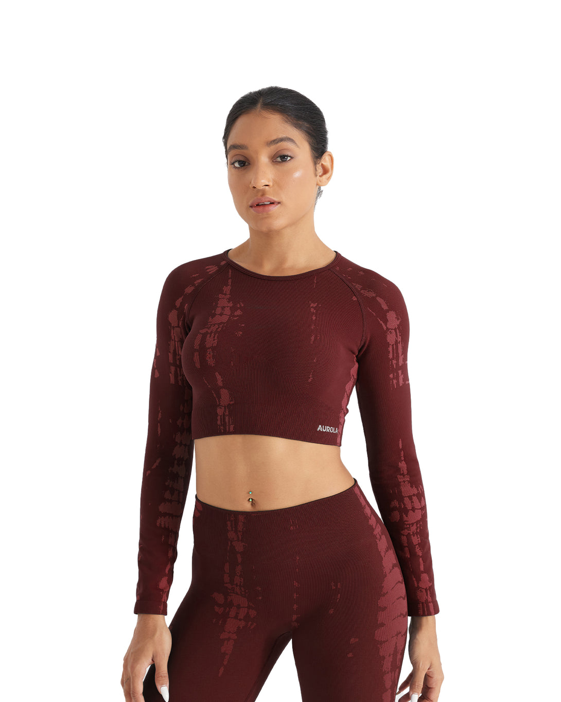AUROLA Serpentine Seamless Short Sleeve Crop Top