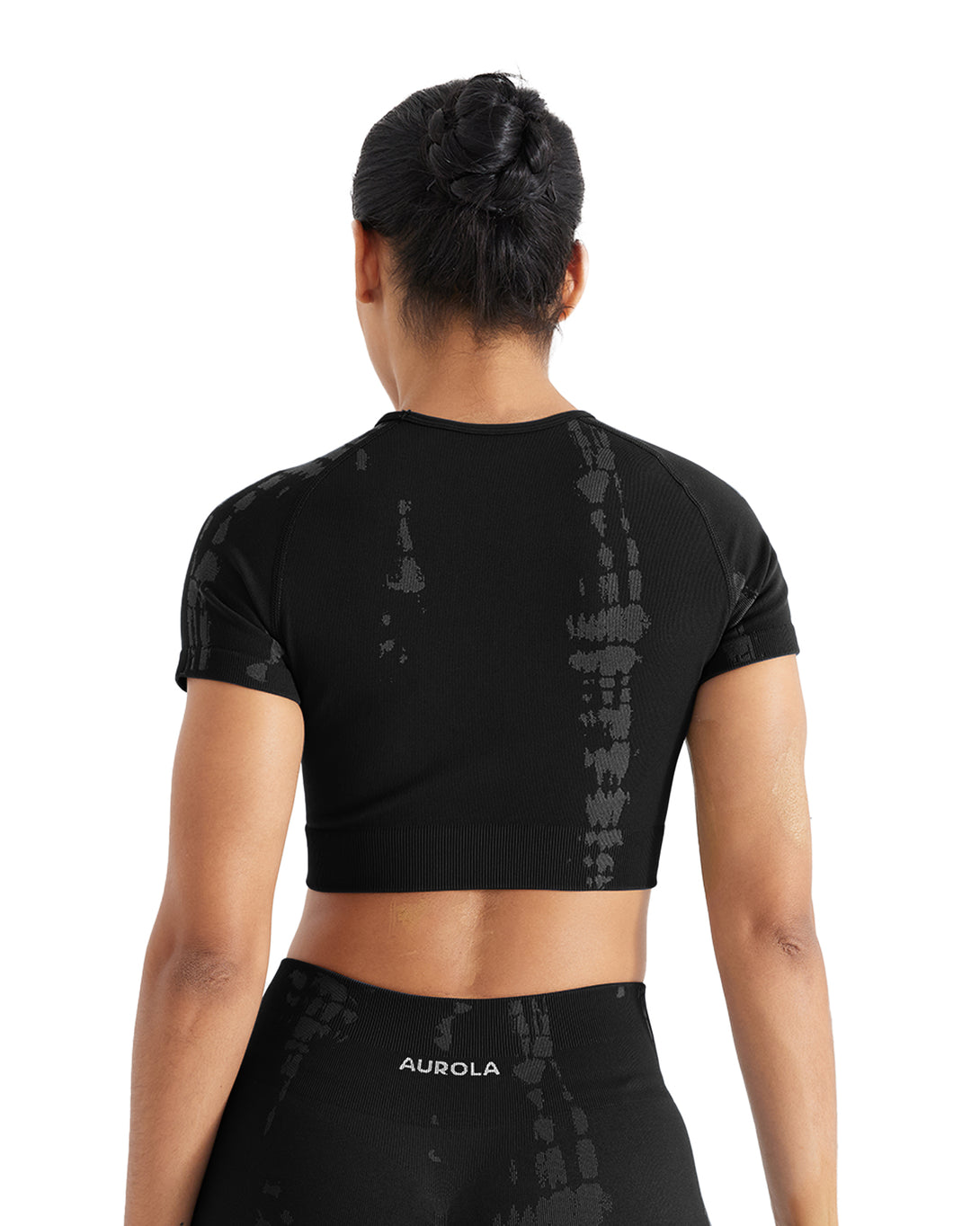 AUROLA Serpentine Seamless Short Sleeve Crop Top