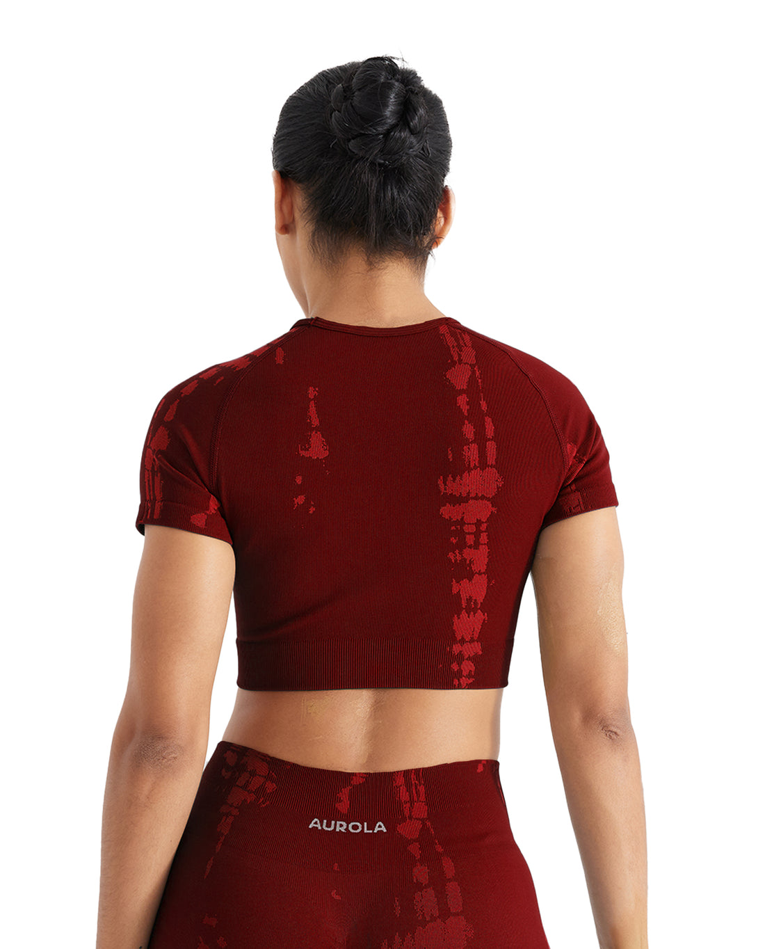 AUROLA Serpentine Seamless Short Sleeve Crop Top