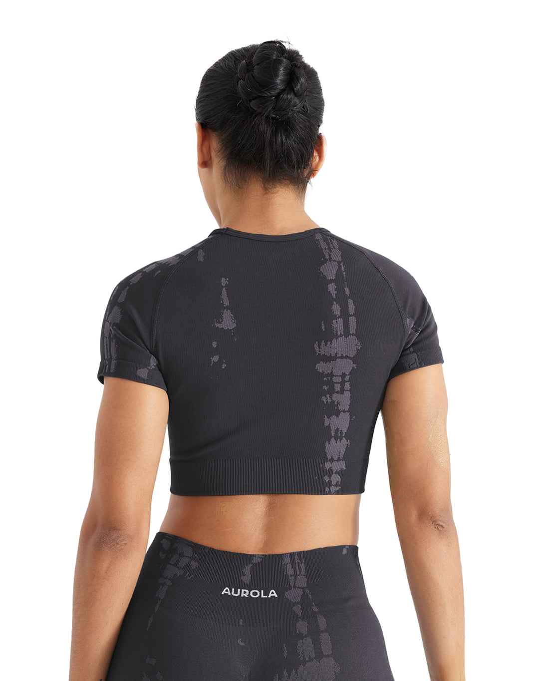 AUROLA Serpentine Seamless Short Sleeve Crop Top