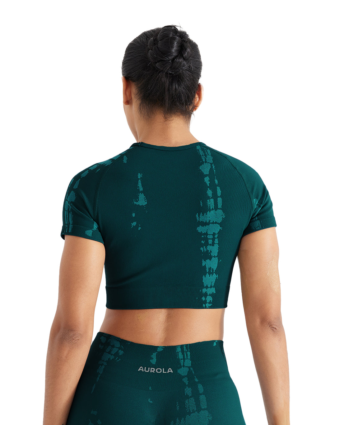 AUROLA Serpentine Seamless Short Sleeve Crop Top