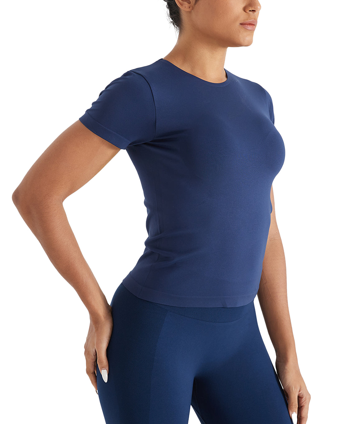 AUROLA Women Essentials Seamless Short Sleeve Fitted Tshirt