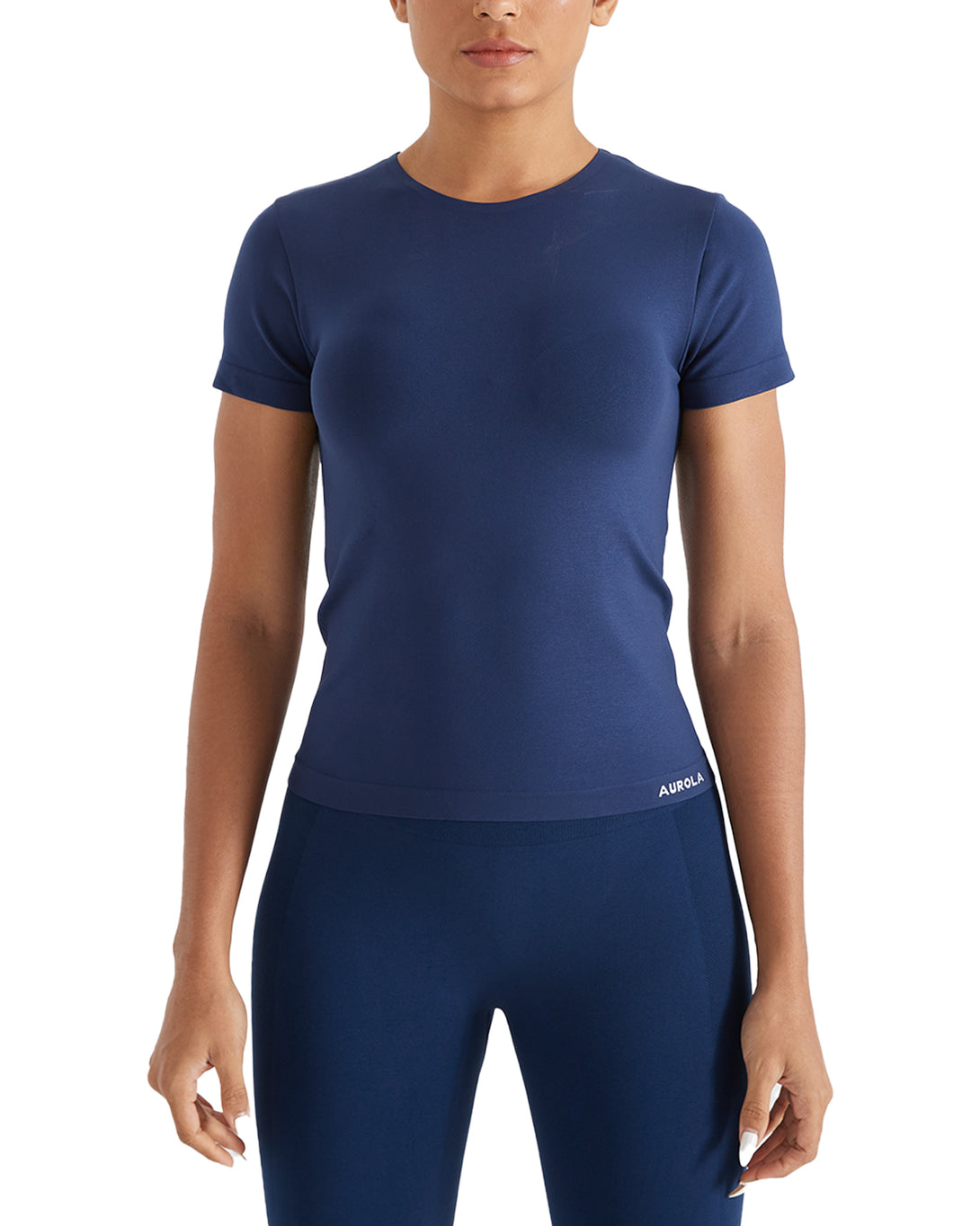 AUROLA Women Essentials Seamless Short Sleeve Fitted Tshirt